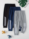 Lot de 3 pantalons de jogging à bandes pour garçon
