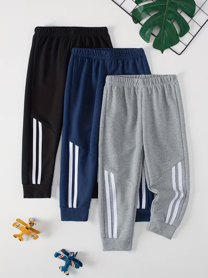 Lot de 3 pantalons de jogging à bandes pour garçon