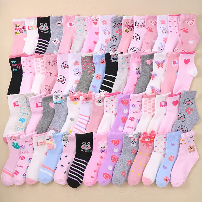 Lot de chaussettes motifs lapins et animaux pour fille